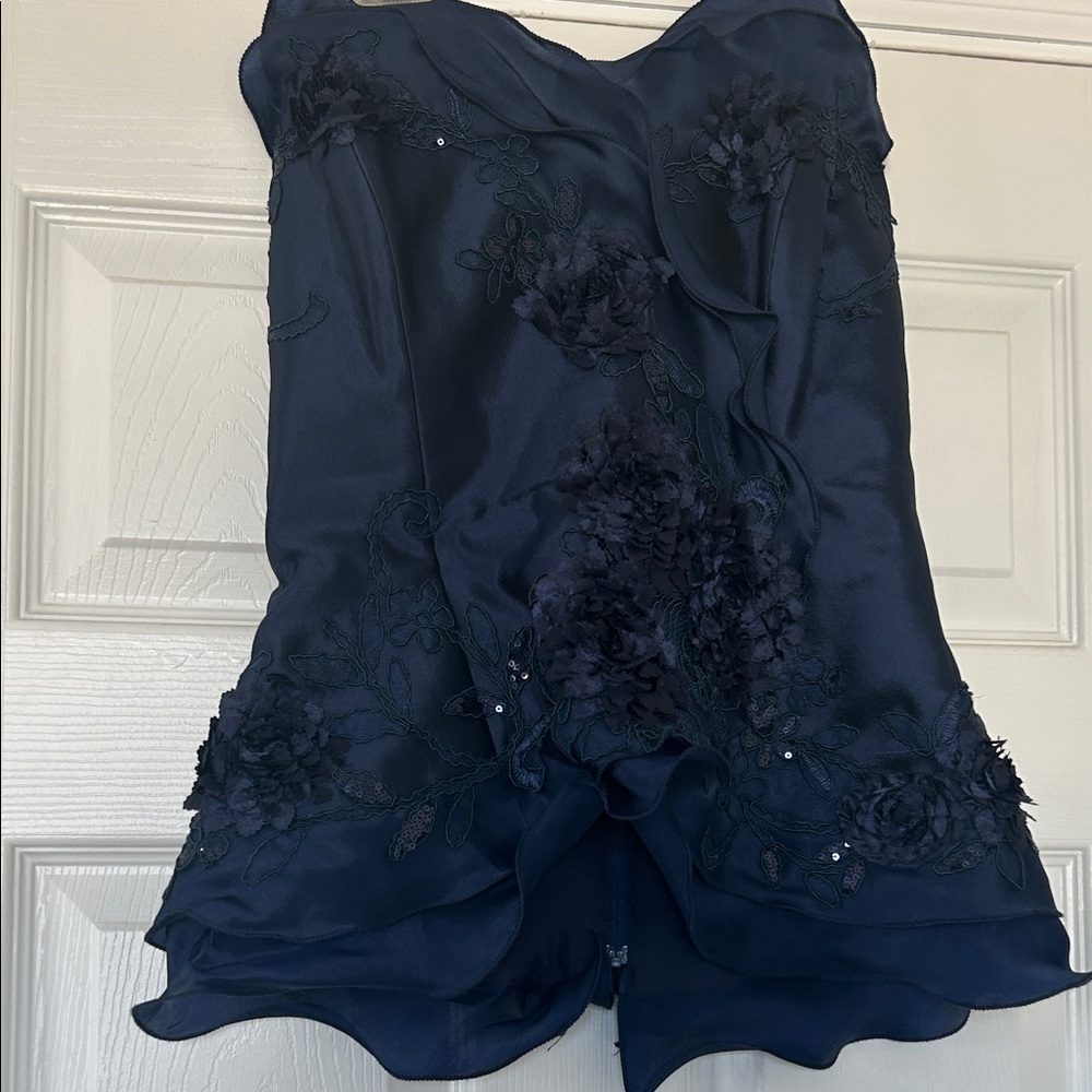 Tina di Martina Navy Strapless 2 piece evening gown